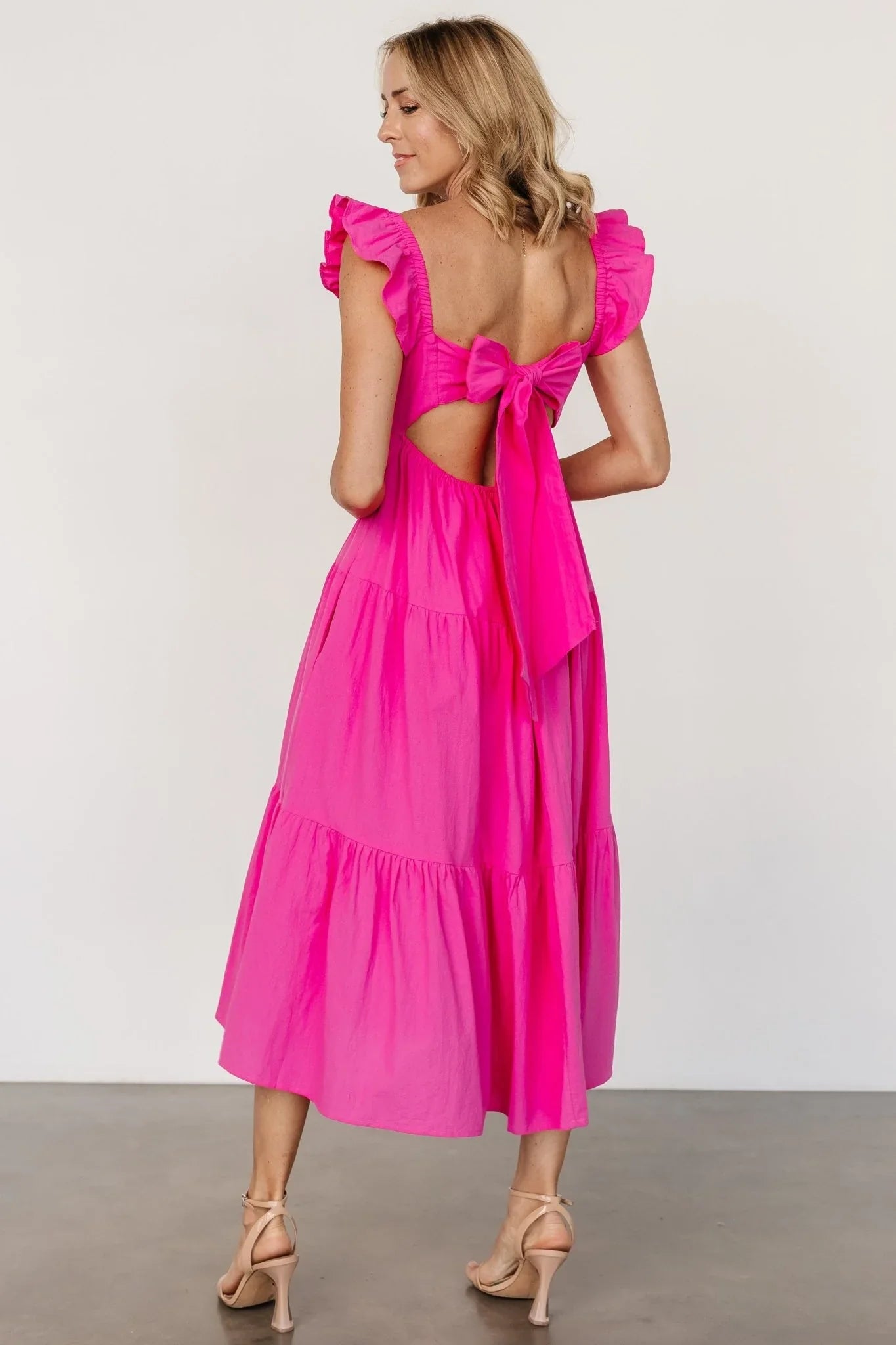 Aria Back Tie Dress | Pink