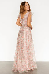 Carmine Maxi Dress | Mauve Floral